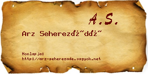 Arz Seherezádé névjegykártya